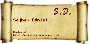 Sajben Dániel névjegykártya